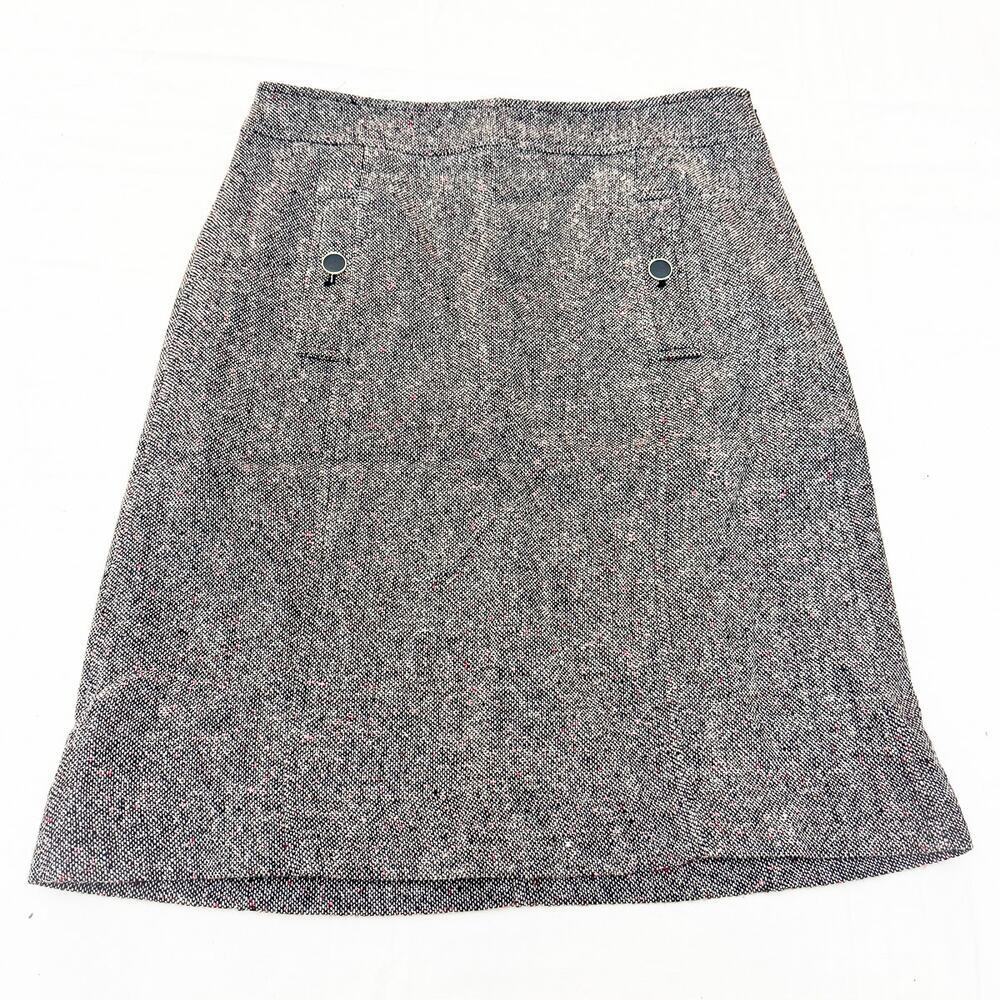 Talbots Tween Patterned Button Accent Pocket Straight Pencil Skirt Black Size 4